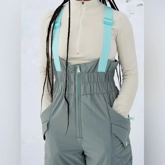 Free People Movement All Prepped Ski Bib - Greyed Olive - Picture 3 of 13